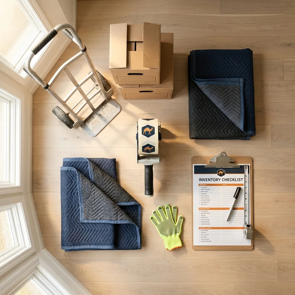 Professional moving supplies and packing materials layout for Hattiesburg residential relocations
